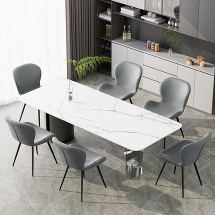 Modern Minimalist Dining Chairs with Metal Legs Set of 6