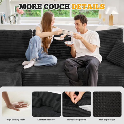 113" Modular Sectional Sofa Convertible L-Shaped Cloud Couches