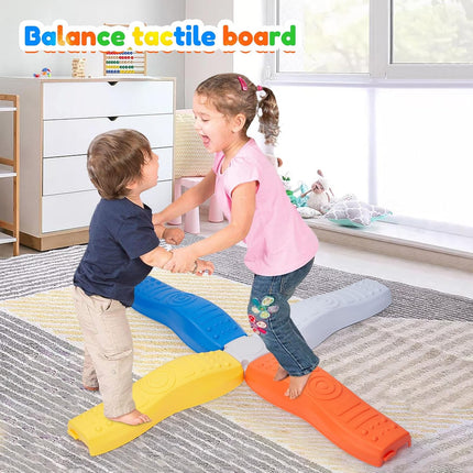 8-Piece Non-Slip Balance Beam Stepping Stones Plastic Indoor/Outdoor Play