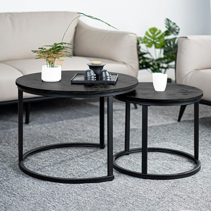 Round Nesting Coffee Table Set