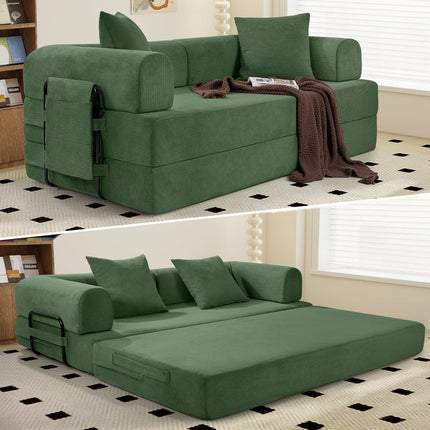 Convertible Coarser Corduroy Sleeper Sofa  Folding Mattress Couch