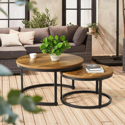 Round Nesting Coffee Table Set