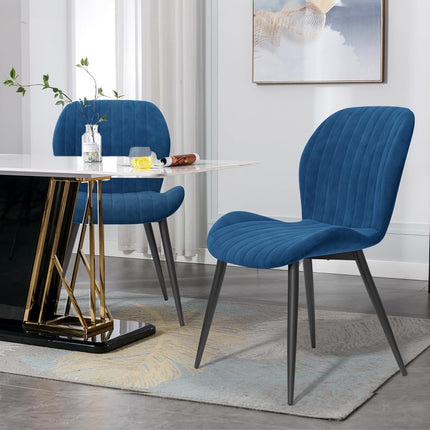 Modern Velvet Upholstered Dining Chairs Set of 2