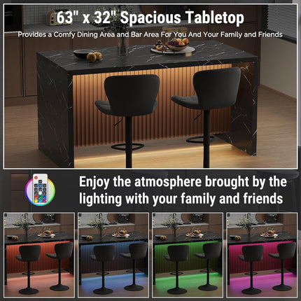 63" Large Modern Rectangle Dining Table for 4-6 People