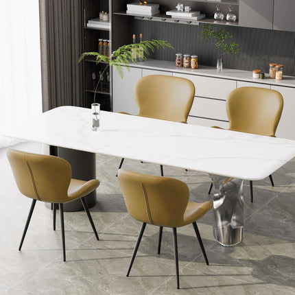 Modern Minimalist Dining Chairs with Metal Legs Set of 6