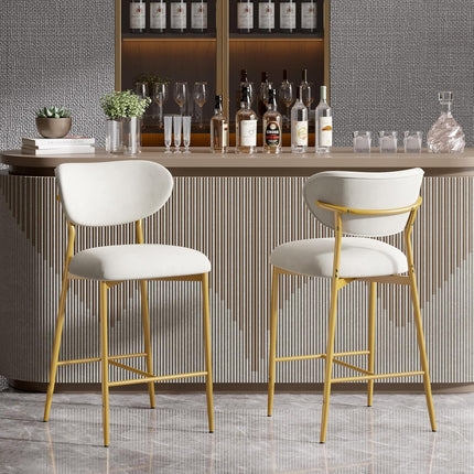 Velvet Ergonomic Modern Counter Height Bar Stools Set of 4