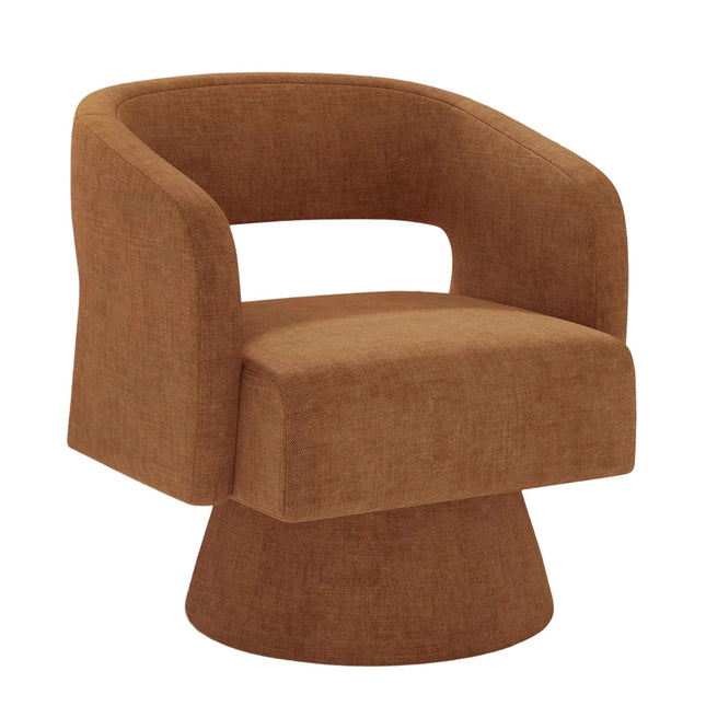 Modern Chenille Barrel Chairs Swivel Accent Chair Set of 2