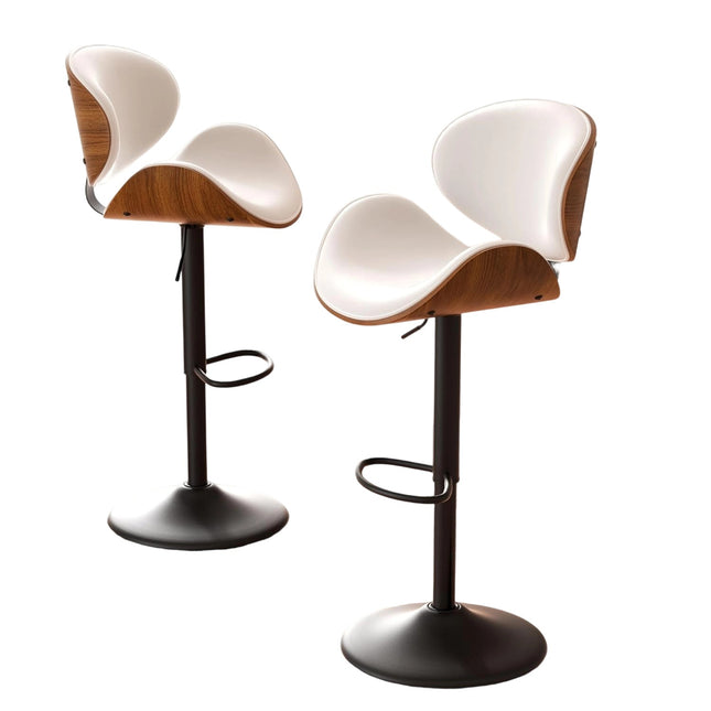 Swivel Bar Stools with Back & Footrest Set of 4