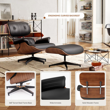Real Leather Recliner Accent Chair