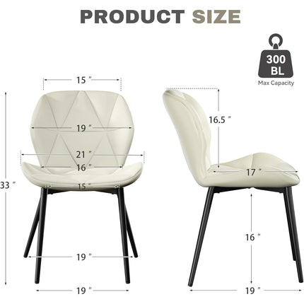 Modern Dining Chairs with Waterproof Surface Set of 2