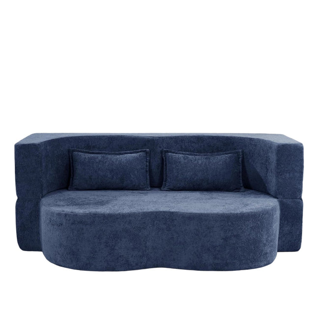 78" 2 in 1 Velvet Convertible Folding Sleeper Sofa