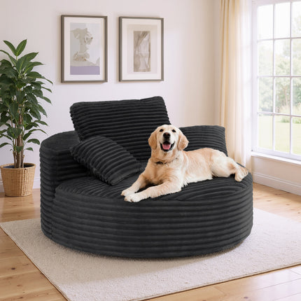 56.3" Oversized Round Chaise Lounge Sofa