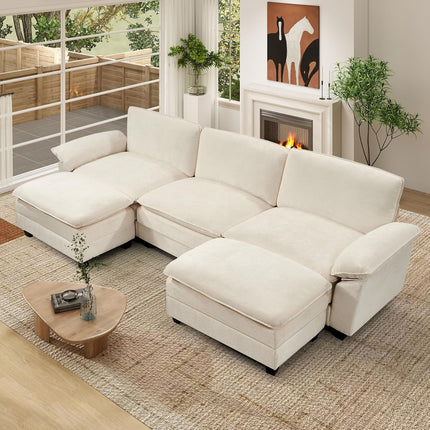 118" Modular Comfy Cloud Sectional Sofa