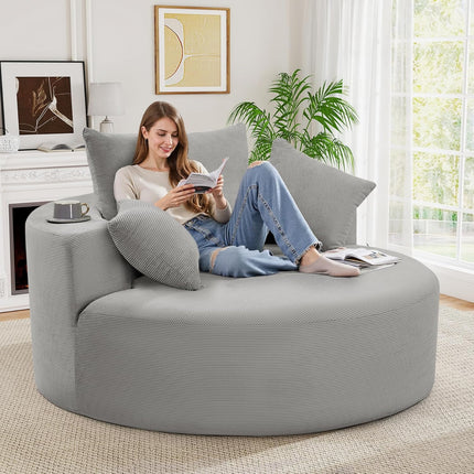 55''W 3.5CM Corduroy Foam Sofa Single Sofa