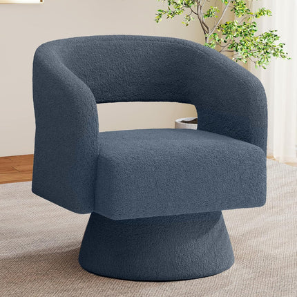 Modern Teddy Barrel Chairs Swivel Accent Chair Set of 2