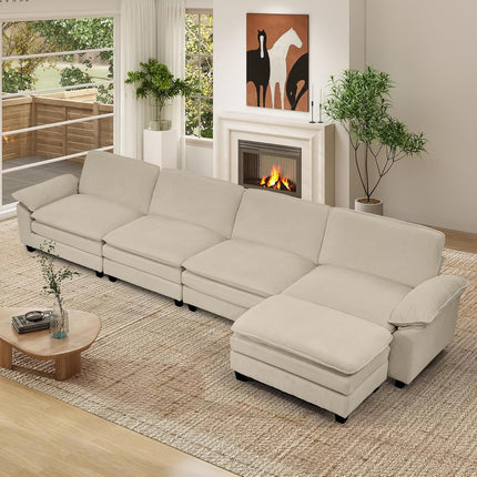 118" Modular Comfy Cloud Sectional Sofa