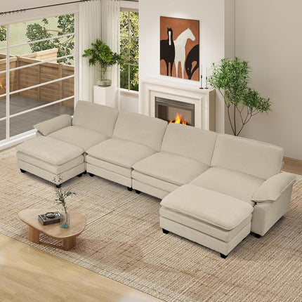 118" Modular Comfy Cloud Sectional Sofa