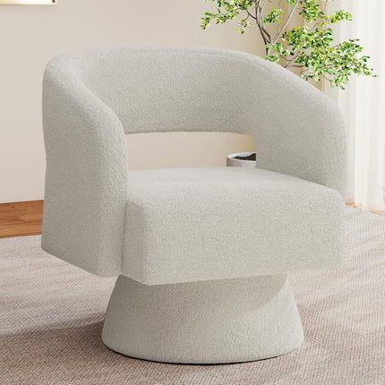 Modern Teddy Barrel Chairs Swivel Accent Chair Set of 2