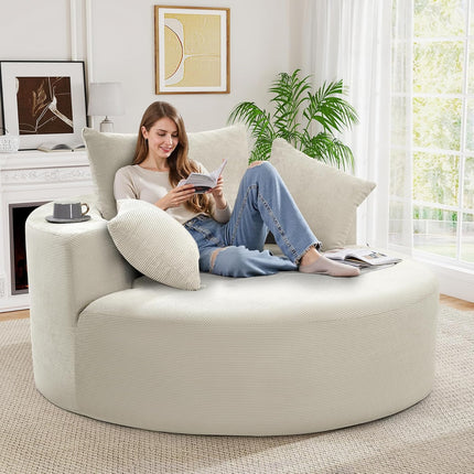 55''W 3.5CM Corduroy Foam Sofa Single Sofa