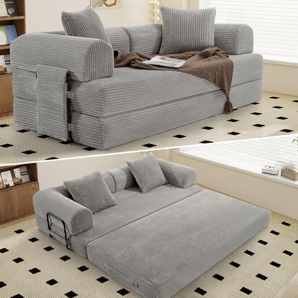 Convertible Coarser Corduroy Sleeper Sofa  Folding Mattress Couch