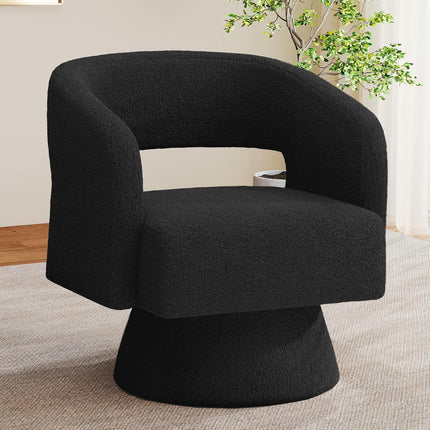 Modern Teddy Barrel Chairs Swivel Accent Chair Set of 2