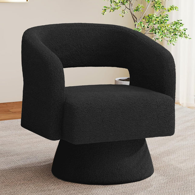Modern Teddy Barrel Chairs Swivel Accent Chair Set of 2