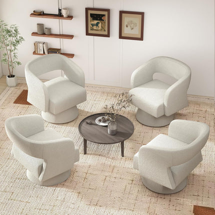 Modern Teddy Barrel Chairs Swivel Accent Chair Set of 2