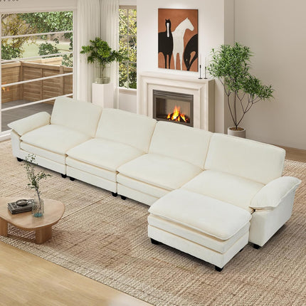 118" Modular Comfy Cloud Sectional Sofa