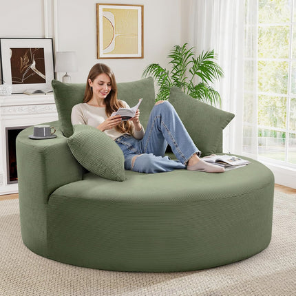 55''W 3.5CM Corduroy Foam Sofa Single Sofa