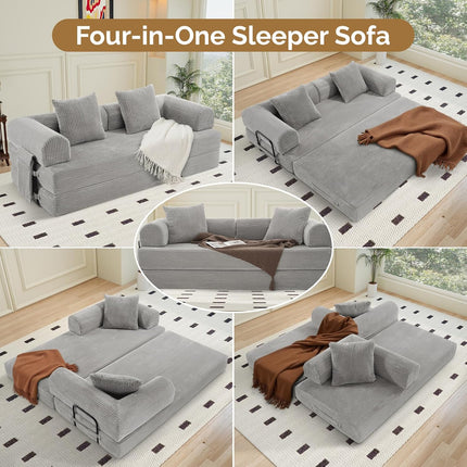 Convertible Coarser Corduroy Sleeper Sofa  Folding Mattress Couch