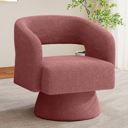 Modern Teddy Barrel Chairs Swivel Accent Chair Set of 2