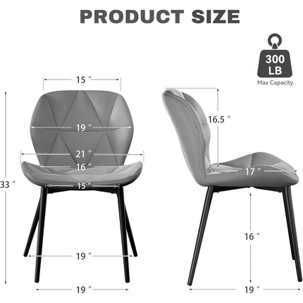 Modern Dining Chairs with Waterproof Surface Set of 2