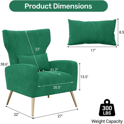 Upholstered Sofa Chair with Lumbar Pillow