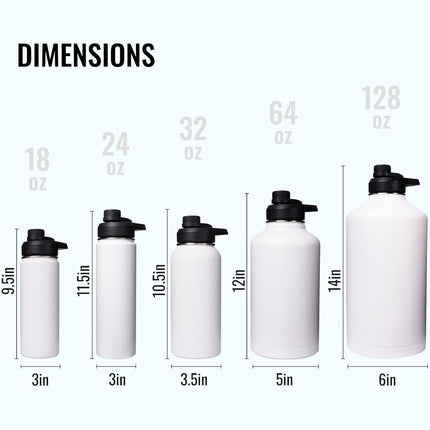 24oz Stainless Steel Insulated Water Bottle Wide Mouth with Handle