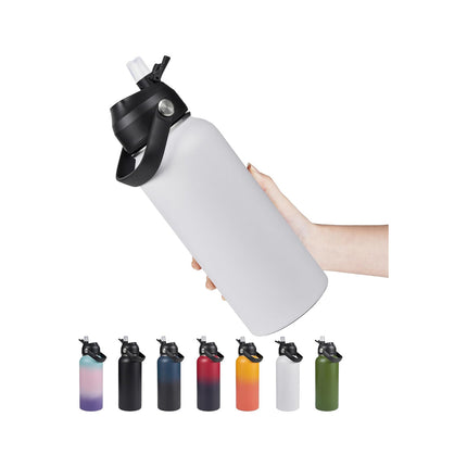 18oz Stainless Steel Insulated Bottle – Wide Mouth Leak-Proof with Straw