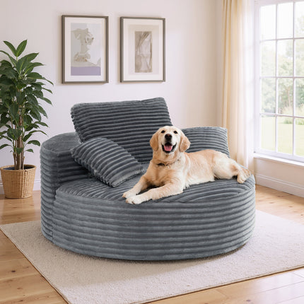 56.3" Oversized Round Chaise Lounge Sofa