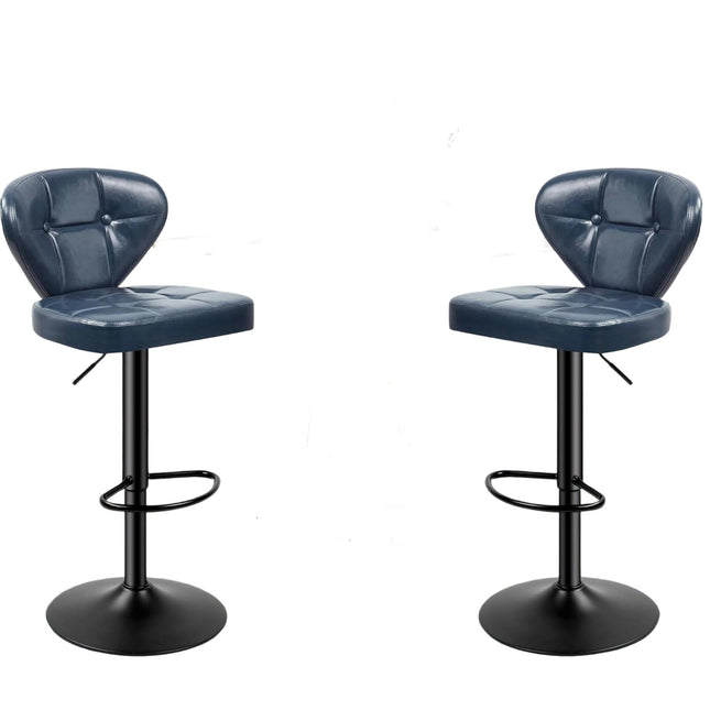 PU Leather Adjustable Height Swivel Bar Stools Set of 4
