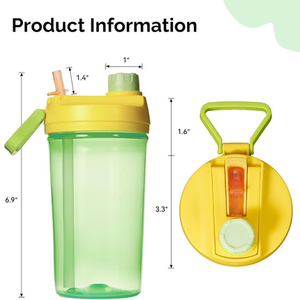 12oz BPA-Free Kids Water Bottle Leak-Proof with Straw & Handle