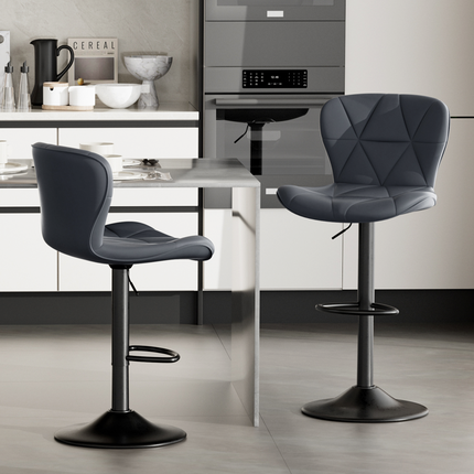 Adjustable Swivel Bar Stools Faux Leather Counter Height Set of 4