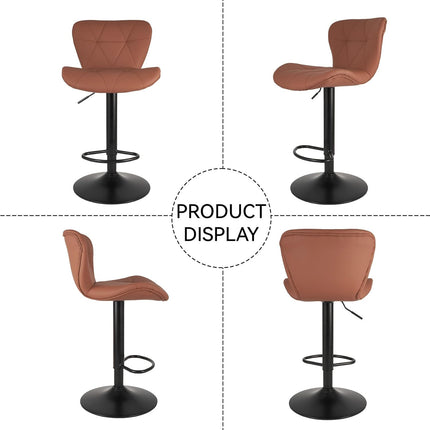 Adjustable Swivel Bar Stools Faux Leather Counter Height Set of 4