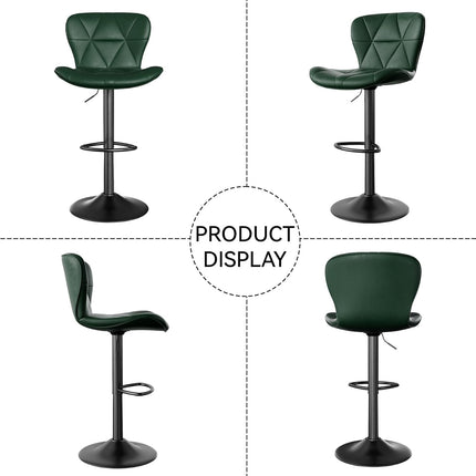 Adjustable Swivel Bar Stools Faux Leather Counter Height Set of 4