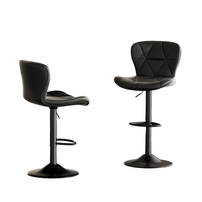 Adjustable Swivel Bar Stools Faux Leather Counter Height Set of 4