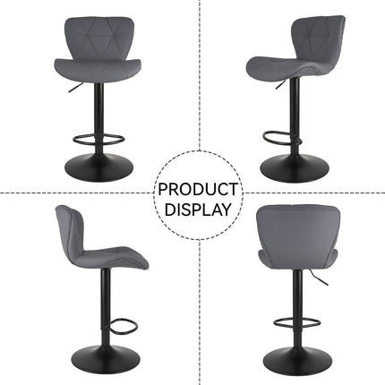 Adjustable Swivel Bar Stools Faux Leather Counter Height Set of 4