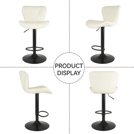 Adjustable Swivel Bar Stools Faux Leather Counter Height Set of 4