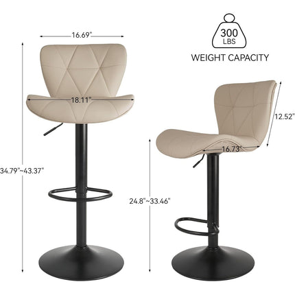 Adjustable Swivel Bar Stools Faux Leather Counter Height Set of 4