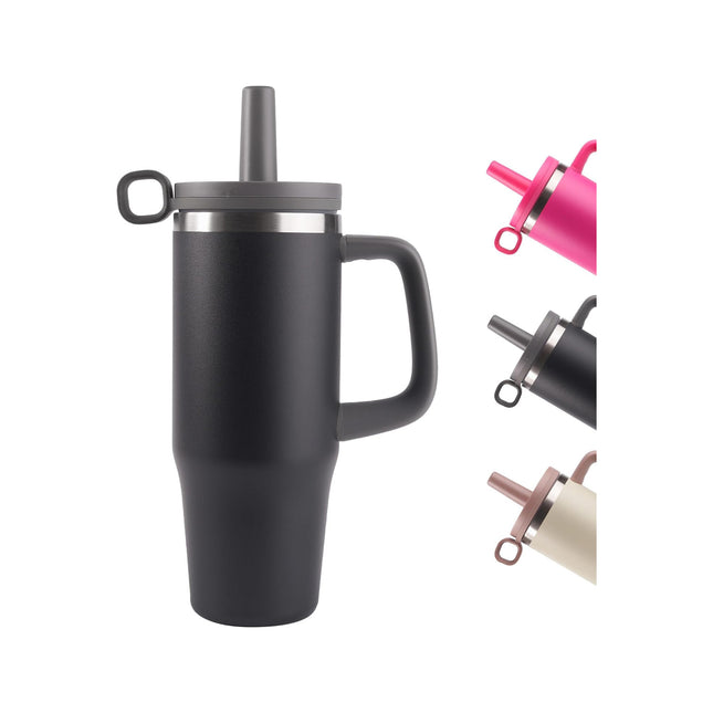 32oz Stainless Steel Water Bottle Insulated Leak-Proof with Straw & Handle