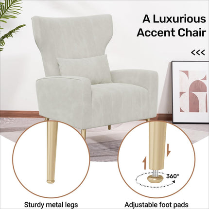 Upholstered Sofa Chair with Lumbar Pillow