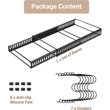 Expandable Pan Organizer Rack 7 Adjustable Dividers Lid & Board Holder