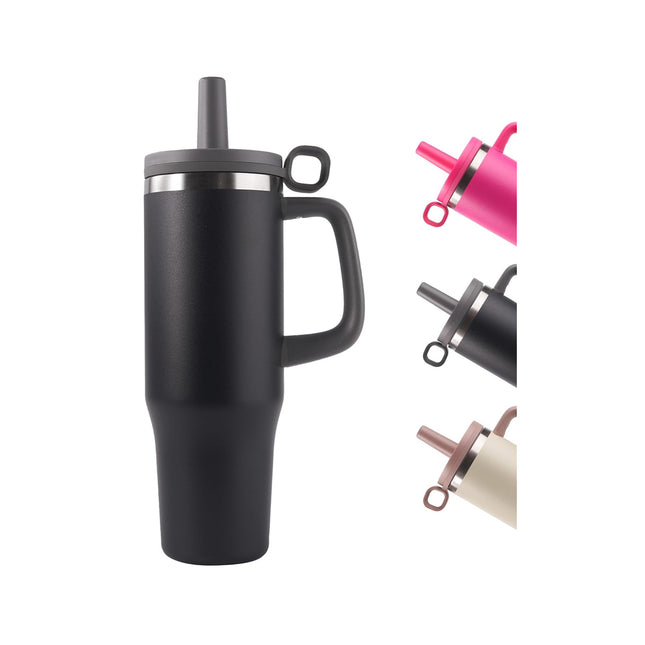 32oz Stainless Steel Water Bottle Insulated Leak-Proof with Straw & Handle
