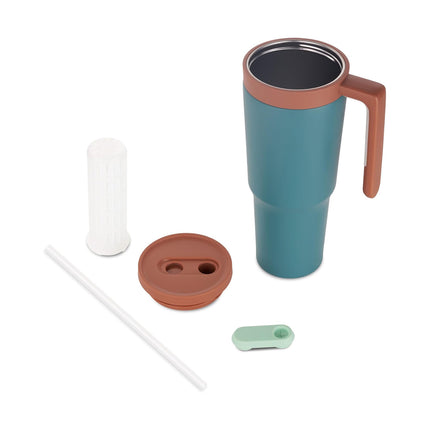40oz Triple-Insulated Stainless Steel Tumbler with Straw & Infuser
